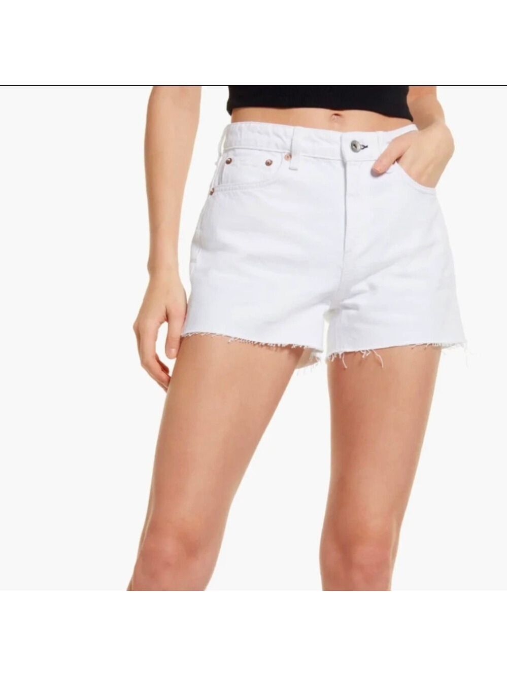 Rag & Bone White Dre Low Rise Denim Shorts Size 27